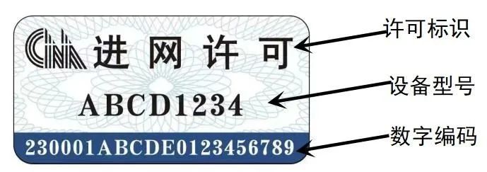 新型進網許可標志由許可標識、設備型號、數字編碼等要素組成